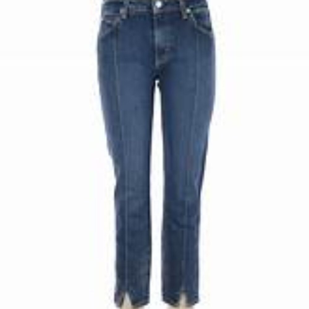 AMO Pixie Cherish Cropped Blue Denim Jeans